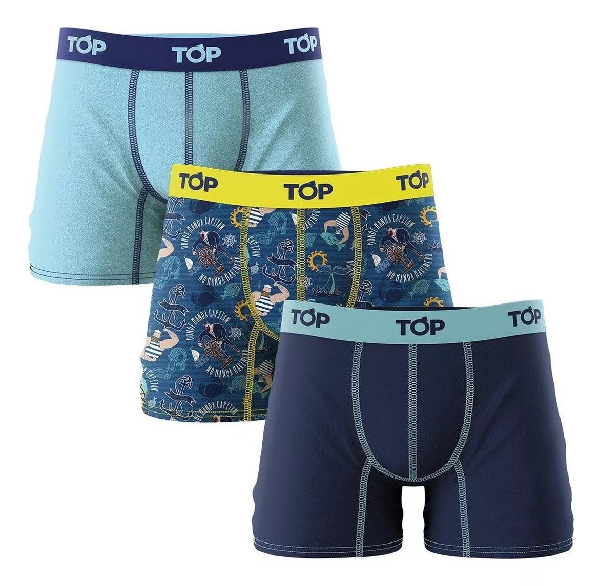 PACK 3 BOXER TOP ALGOD N ESTAMPADO